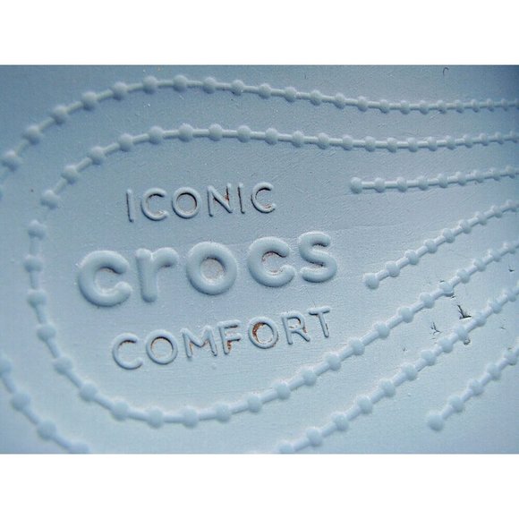 Crocs Iconic Comfort Slides Sandals Slip On Shoes Blue Flats M7- W9 Foam Footbed - Picture 5 of 9